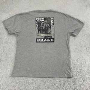 Drake Waterfowl Systems Shirt Men 2XL Gray Hunting Old School Lab Pocket Tee